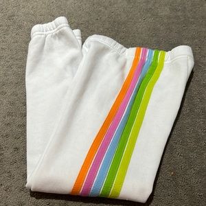 NWT AVIATOR NATION KIDS 5 STRIPE SWEATPANTS SIZE8
